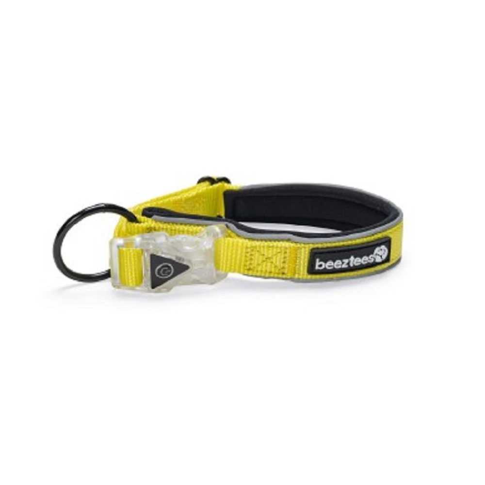 Beeztees Leuchthalsband Safety Gear Parinca Premium Gelb LED Nylon Für Hunde 1 Beeztees Leuchthalsband Safety Gear Parinca Premium Gelb LED Nylon Für Hunde