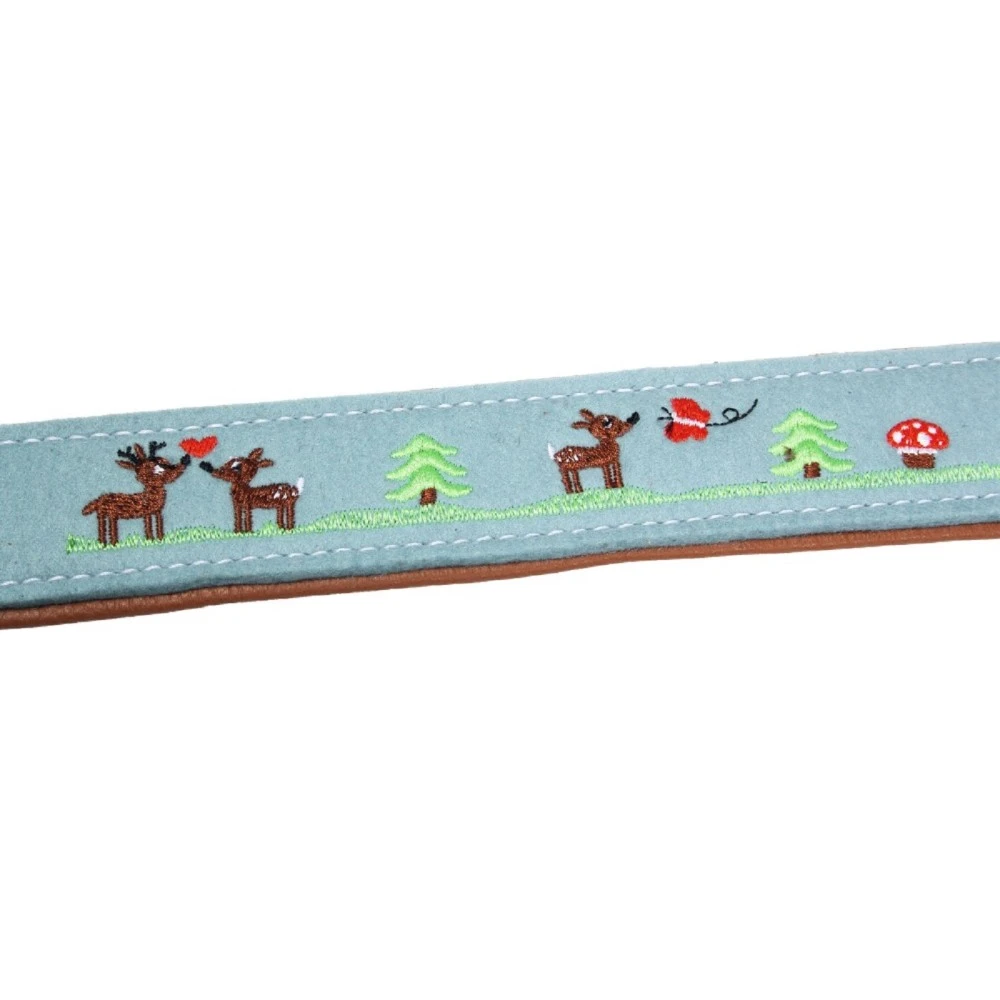 FUTTERSCHEUNE.COM® Filz-Halsband LIEBLINGSSTÜCK Hellblau Leder Unterlegt Hunde 2 FUTTERSCHEUNE.COM® Filz-Halsband LIEBLINGSSTÜCK Hellblau Leder Unterlegt Hunde – Bild 2