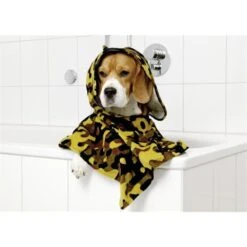 KARLIE Frotteeumhang PERFECT CARE BADEPONCHO Camouflage Für Hunde
