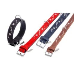 KARLIE Halsband BUFFALO NOBLE 40mm 65cm Dunkelblau / Hellbeige Für Hunde