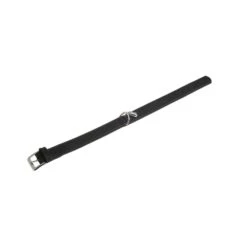 KARLIE Halsband BUFFALO Schwarz 65cm 40mm Genäht Leder Mit Adresstube Für Hunde