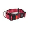 KARLIE Halsband NYLONHALSBAND TARTAN Aufgenäht 55-75cm 40mm Rot Für Hunde