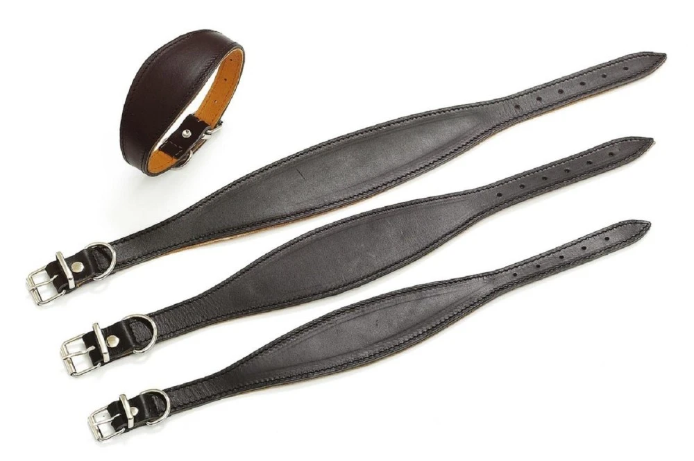 KARLIE Halsband RONDO Leder Schwarz 60mm 55cm Unterlegt Für Windhunde 2 KARLIE Halsband RONDO Leder Schwarz 60mm 55cm Unterlegt Für Windhunde – Bild 2