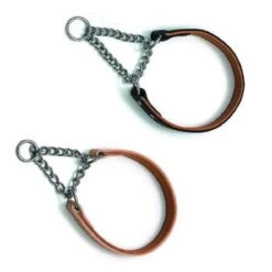 KARLIE Halsband RONDO Schwarz 23mm 45cm Leder Kette Mit Stopper Für Hunde