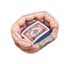 KARLIE Hundebett TOUCHDOG OVAL Rosa-Blau 55cm Für Hunde