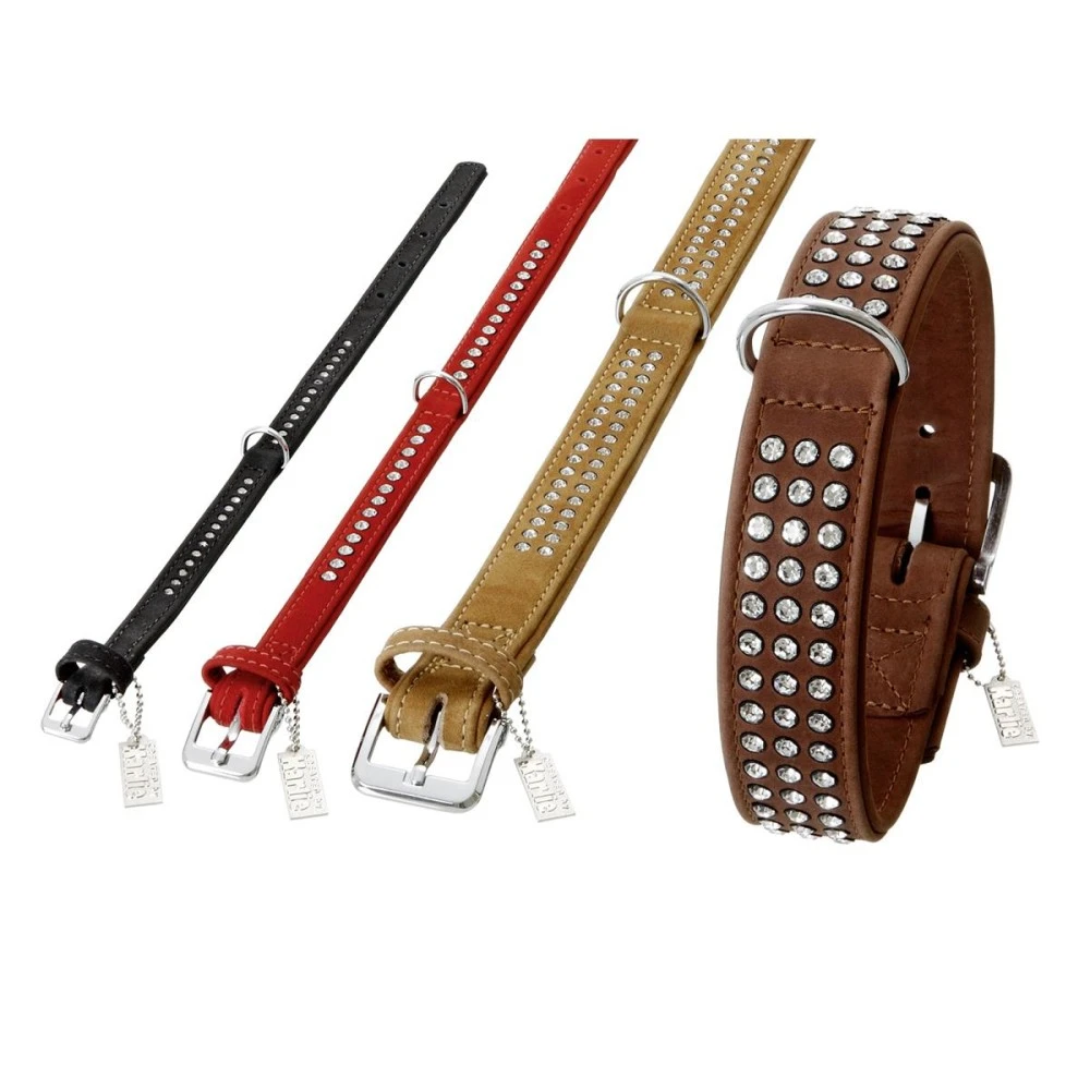 KARLIE Lederhalsband BUFFALO STRASS Rot 21cm 10mm Für Hunde 2 KARLIE Lederhalsband BUFFALO STRASS Rot 21cm 10mm Für Hunde – Bild 2