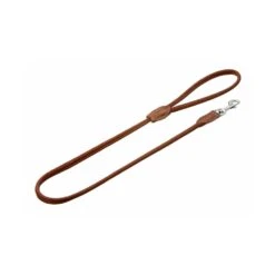 KARLIE Leine BUFFALO Rund Leder 8mm 100cm Braun Für Hunde