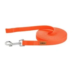 KOCH Leine WATERPROOF Trainingsleine Ohne Handschlaufe Grau/Neonorange Für Hunde