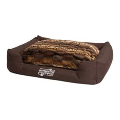 PAKMAS Hundebett OEKO-BED Mit Wendeoptik In Plüsch Leo Braun 80 X 67 X 22cm