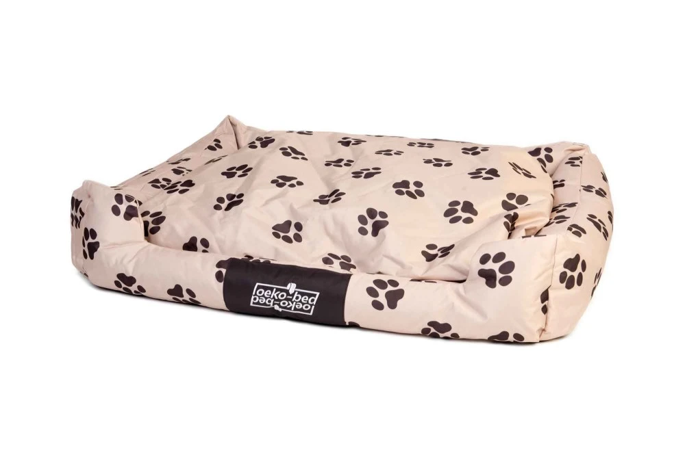 PAKMAS Hundebett OEKO-BED Mit Wendeoptik In Plüsch Pfoten Braun 120 X 95 X 28cm 2 PAKMAS Hundebett OEKO-BED Mit Wendeoptik In Plüsch Pfoten Braun 120 X 95 X 28cm – Bild 2