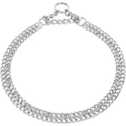 SPRENGER Erziehung DOPPELHALSKETTE 2 Mm 60cm Verchromt Mit Stop Für Hunde